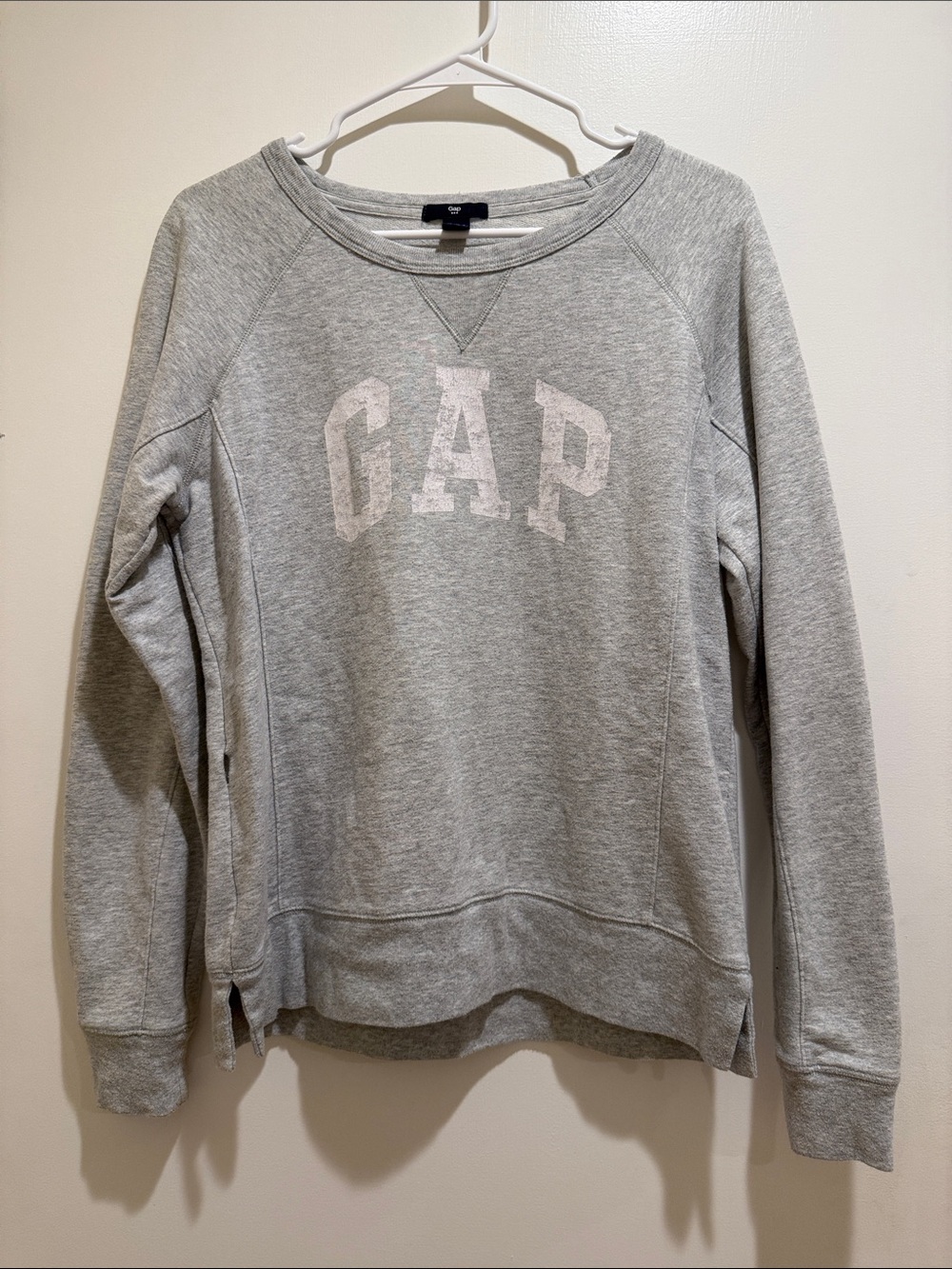 GAP Light Gray Crewneck Sweatshirt with Faded Logo